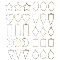 Booly 30 Piezas Colgantes de Bisel Material para Hacer Bisuteria- Moldes de Resina Hueca para Hacer Joyas de Resina…